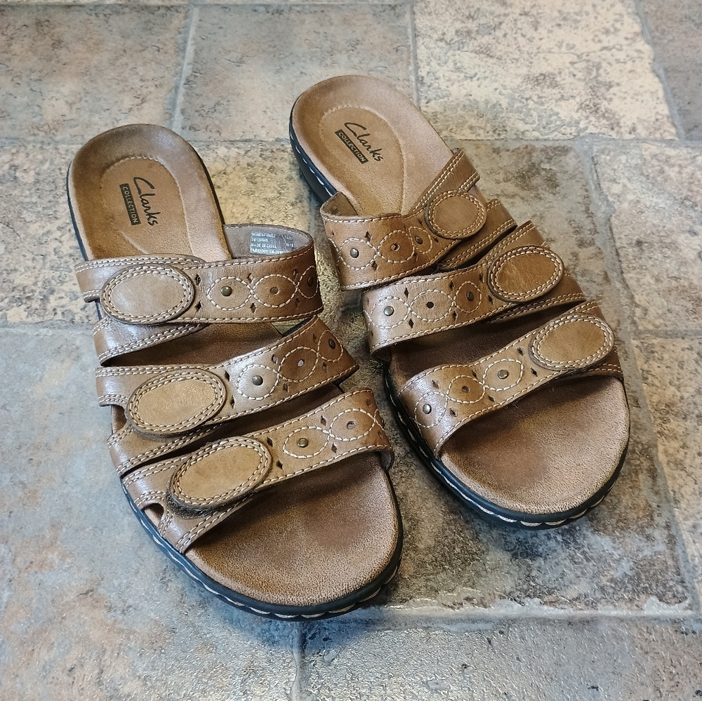 Clarks Leisa Cacti Leather Sandals Size 9